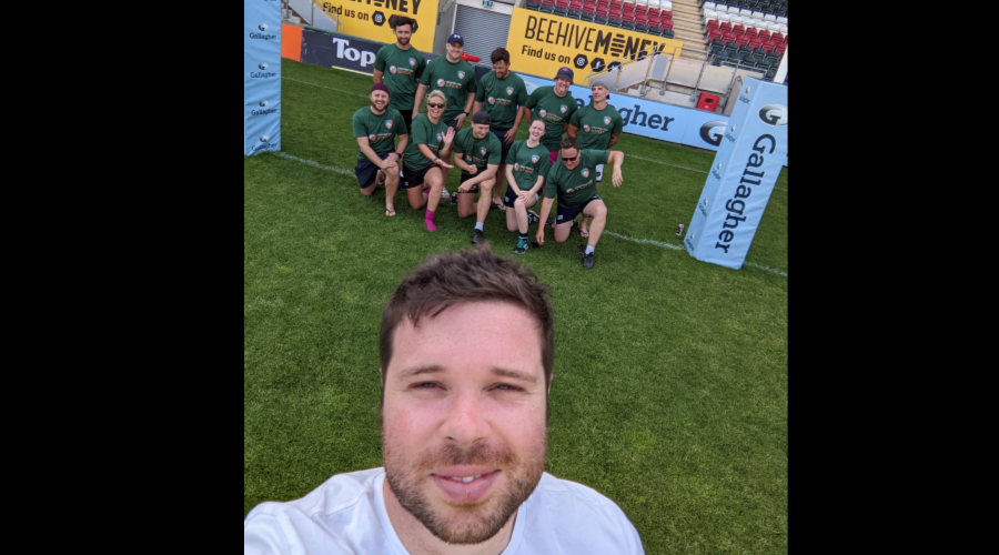 selfie with tag rugby team