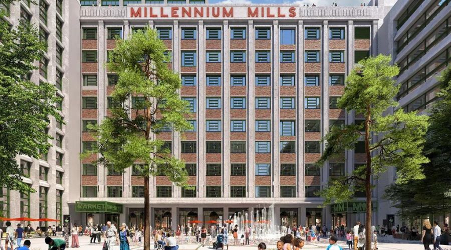 The iconic Millennium Mills building restored.