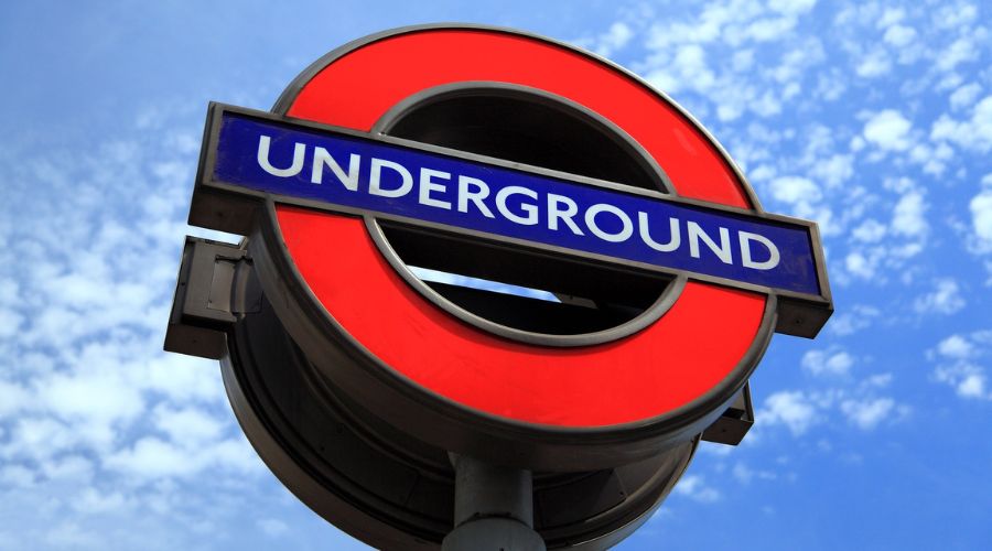 Underground Tube station sign.