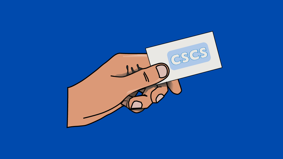 animated hand holding CSCS card