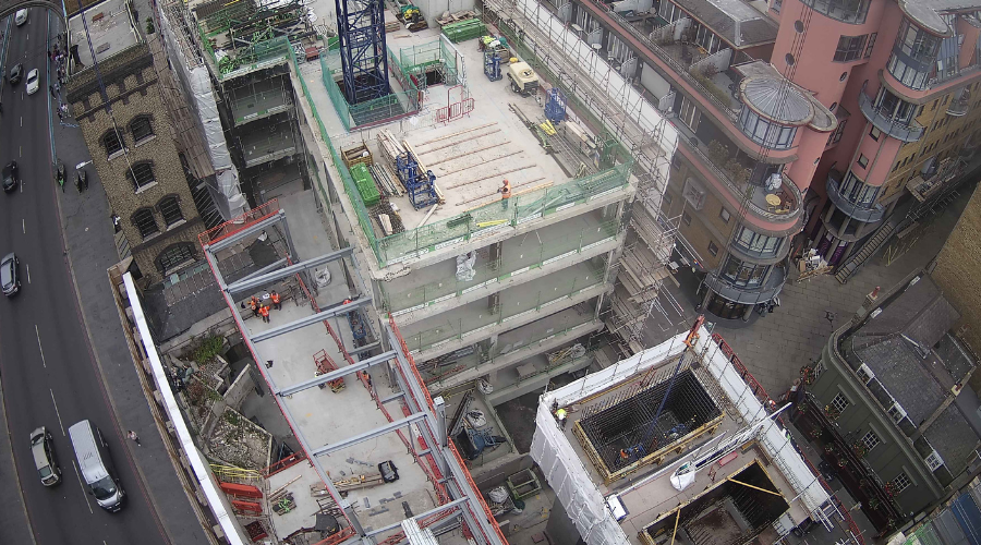 Construction site of TBC London.