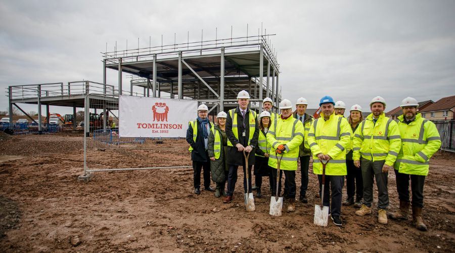 Team pictured on construction site