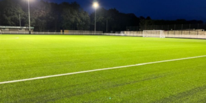 football pitch at night